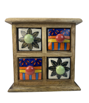 Kleinkommode mit 4 Keramikschubladen